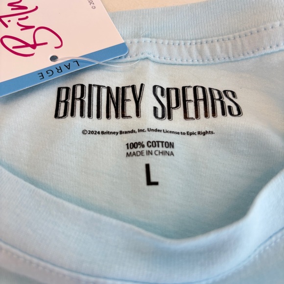 Britney Spears Screen Print Band T Shirt Women’s Large Blue & Pink New with Tags - Picture 5 of 8